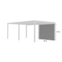 Rideau en PVC tissé gris pour côté 5,98m de la pergola bioclimatique alu 21,52m² Habrita