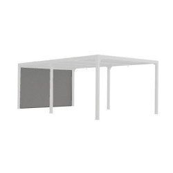 Rideau en PVC tissé gris pour côté 3,60m de la pergola bioclimatique alu 10,80m² et 21,52m² Habrita