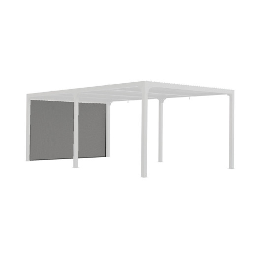 Rideau en PVC tissé gris pour côté 3,60m de la pergola bioclimatique alu 10,80m² et 21,52m² Habrita