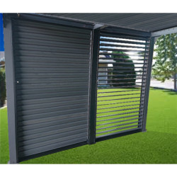 Panneaux de ventelles amovibles pour côté 3m des pergolas bioclimatiques 7,20m² et 10,80m² HABRITA