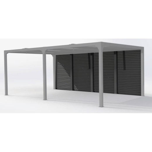 Panneaux de ventelles amovibles pour côté 3,60m des pergolas bioclimatiques 10,80m² et 21,52m² HABRITA