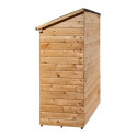 Abri mural en bois brut 1m² avec 2 étagères de rangement - Habrita