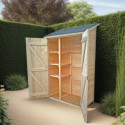 Abri mural en bois brut 0,70m² avec 3 étagères de rangement - Habrita