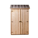 Abri mural en bois brut 0,70m² avec 3 étagères de rangement - Habrita
