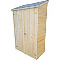 Abri mural en bois brut 0,70m² avec 3 étagères de rangement - Habrita