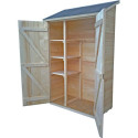 Abri mural en bois brut 0,70m² avec 3 étagères de rangement - Habrita