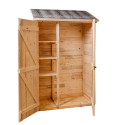 Abri mural en bois brut 0,70m² avec 3 étagères de rangement - Habrita