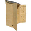 Abri mural en bois brut 0,70m² avec 3 étagères de rangement - Habrita