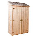 Abri mural en bois brut 0,70m² avec 3 étagères de rangement - Habrita