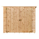 Abri mural en bois brut 2,37m² avec large double porte - Habrita