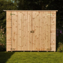 Abri mural en bois brut 2,37m² avec large double porte - Habrita