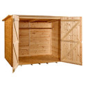 Abri mural en bois brut 2,37m² avec large double porte - Habrita