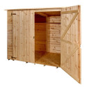 Abri mural en bois brut 2,37m² avec large double porte - Habrita