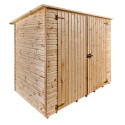 Abri mural en bois brut 2,37m² avec large double porte - Habrita