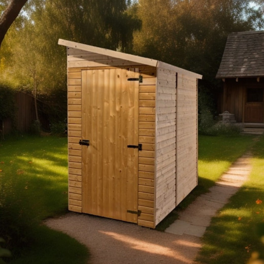 Abri mural en bois brut 2,27m² avec porte latérale - Habrita