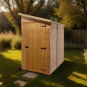 Abri mural en bois brut 2,27m² avec porte latérale - Habrita