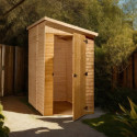Abri mural en bois brut 2,27m² avec porte latérale - Habrita