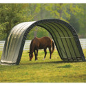 Abri pour animaux 22,6m² démontable à toit arrondi en acier et polyéthylène vert – Shelter Logic