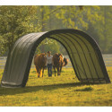 Abri pour animaux 22,6m² démontable à toit arrondi en acier et polyéthylène vert – Shelter Logic