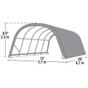 Abri pour animaux 22,6m² démontable à toit arrondi en acier et polyéthylène vert – Shelter Logic