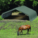 Abri pour animaux 40,9m² démontable en acier et polyéthylène vert – Shelter Logic