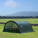 Abri pour animaux 7,8m² démontable en acier et polyéthylène vert – Shelter Logic