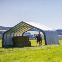 Abri pour animaux 49,6m² démontable en acier et polyéthylène vert – Shelter Logic