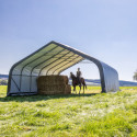 Abri pour animaux 49,6m² démontable en acier et polyéthylène vert – Shelter Logic