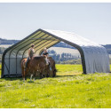 Abri pour animaux 49,6m² démontable en acier et polyéthylène vert – Shelter Logic