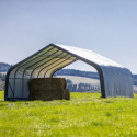 Abri pour animaux 49,6m² démontable en acier et polyéthylène vert – Shelter Logic