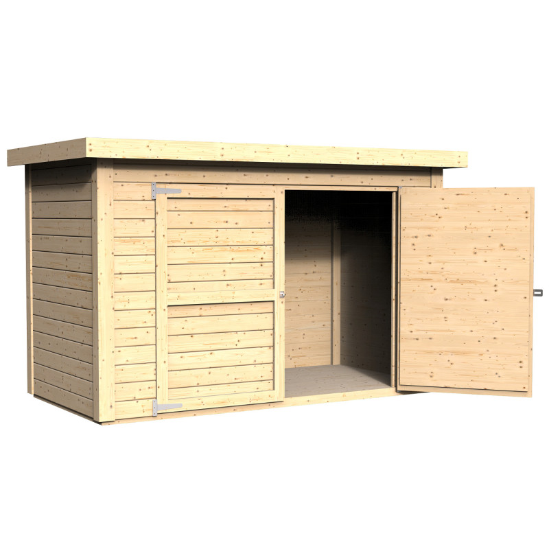 Abri à vélos en bois naturel 2,10m² Cykel + plancher – Baltic