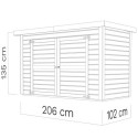 Abri à vélos en bois naturel 2,10m² Cykel + plancher – Baltic