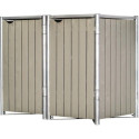 Cache-poubelle 2 compartiments Müllbox en bois traité gris 2x140L – HIDE