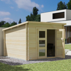 Abri de jardin monopente en bois massif 8,9m² JUNO Modern - Cerland