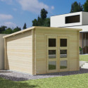 Abri de jardin monopente en bois massif 8,9m² JUNO Modern - Cerland