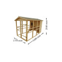 Poulailler en bois 16mm FSC non-teinté avec toit bitumé pour 8 à 12 poules – HABRITA