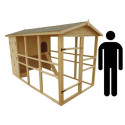 Poulailler en bois 16mm FSC non-teinté avec toit bitumé pour 8 à 12 poules – HABRITA