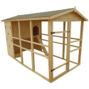 Poulailler en bois 16mm FSC non-teinté avec toit bitumé pour 8 à 12 poules – HABRITA