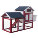 Poulailler bicolore en bois 10mm FSC 0,94m² pour 2 à 3 poules - HABRITA