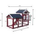 Poulailler bicolore en bois 10mm FSC 0,94m² pour 2 à 3 poules - HABRITA