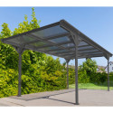 Carport monopente HELSINKI en aluminium anthracite et polycarbonate 503x305cm - Westmann