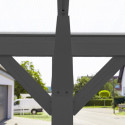 Carport monopente HELSINKI en aluminium anthracite et polycarbonate 503x305cm - Westmann