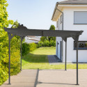 Carport monopente HELSINKI en aluminium anthracite et polycarbonate 503x305cm - Westmann