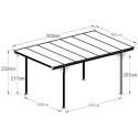 Carport monopente HELSINKI en aluminium anthracite et polycarbonate 503x305cm - Westmann