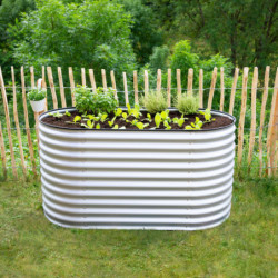 Potager surélevé en tôles ondulées d’acier galvanisé 160x80x82cm Westmann