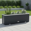 Bac à plantes 108x39x43cm en résine tressée anthracite et acier galvanisé Rattan Art