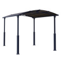 Carport en alu gris et polycarbonate 1 voiture 15,6m² Arcadia Alpine 4300 - PALRAM