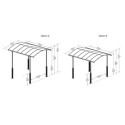 Carport en alu gris et polycarbonate 1 voiture 15,6m² Arcadia Alpine 4300 - PALRAM
