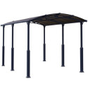 Carport en alu gris et polycarbonate 1 voiture 18,2m² Arcadia Alpine 5000 - PALRAM