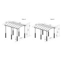 Carport en alu gris et polycarbonate 1 voiture 18,2m² Arcadia Alpine 5000 - PALRAM